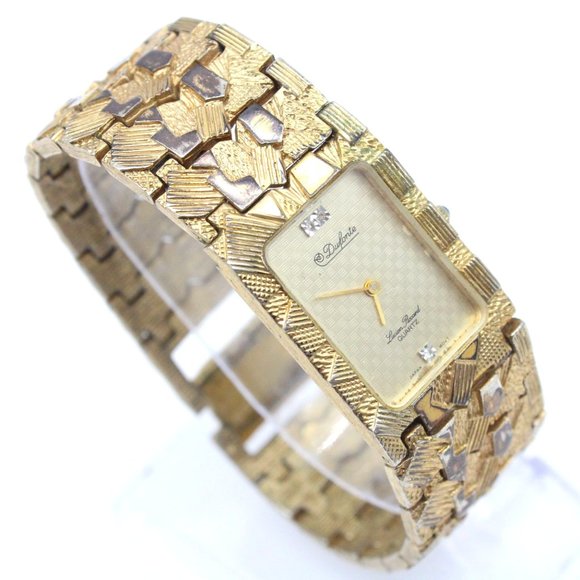 Vintage Dufonte Watch Womens Gold Tone Classic Stainless Steel Nugget Style - Picture 1 of 9